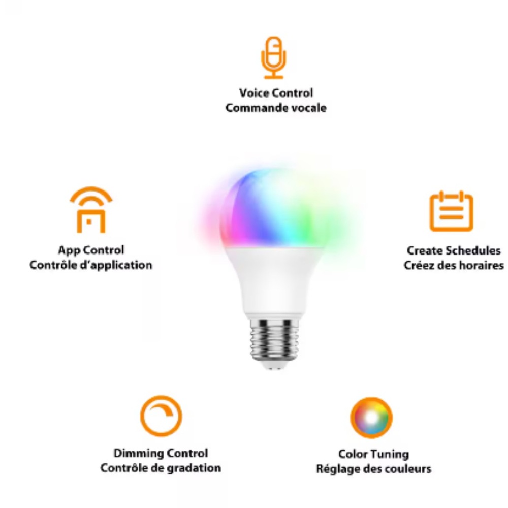 Ecosmart Smart LED  60-Watt Dimmable Colour Changing Powered by Hubspace • 2 Pk